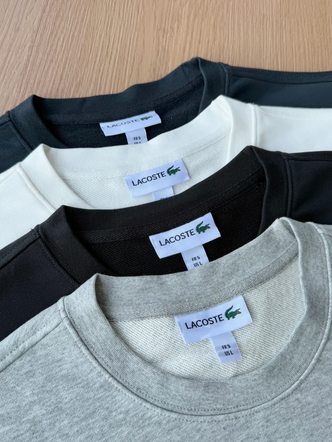 P 115LACOSTE. 2026 Autumn New Product Counter Same Style Embroidery Craft Cotton Round Neck Sweatshirt 360g Pure Cotton Terry M.L.XL 2XL LA-369